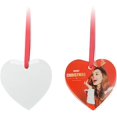 thumbnail image 3 of PYD Life 24 PCS Sublimation Ornament Blanks Glass 3 Inch Heart Shaped Ornament with Red Ribbon for DIY Crafting Personalized Home Christmas Decor Bulk, 3 of 6
