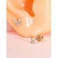 thumbnail image 5 of Limerencia Butterfly Zirconia Earrings, G23 Titanium Hypoallergenic Women's Earrings, 5 of 6