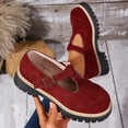 thumbnail image 5 of Vibrex Loafers for Women, Women's Mary Jane Loafers Platform T-Strap Buckle Faux Leather Comfortable Fall Shoes Women's Shoes,Size:9, 5 of 9