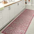 thumbnail image 4 of JONATHAN Y SANTA MONICA 2 x 10 Runner Rug, Madrid Vintage Filigree Textured Weave - Light Gray/Fuchsia, SMB107I-210, 4 of 9