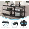 thumbnail image 4 of Sofa Table, 3 Tiers Sofat Table Narrow Long Sofa Table TV Stand with Shelves for Hallyway, Entryway, Living Room, 55 Inch (Black), 4 of 6