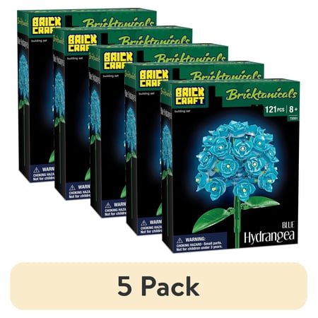 (1 pack) Brickcraft Bricktanicals Hydrangea Building Kit (121- Plastic Piece Set), Artificial Flower Craft, Gift for Him and Her