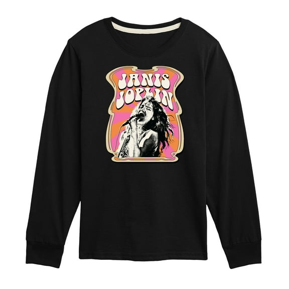 Janis Joplin -  Poster Style - Toddler And Youth Long Sleeve Graphic T-Shirt