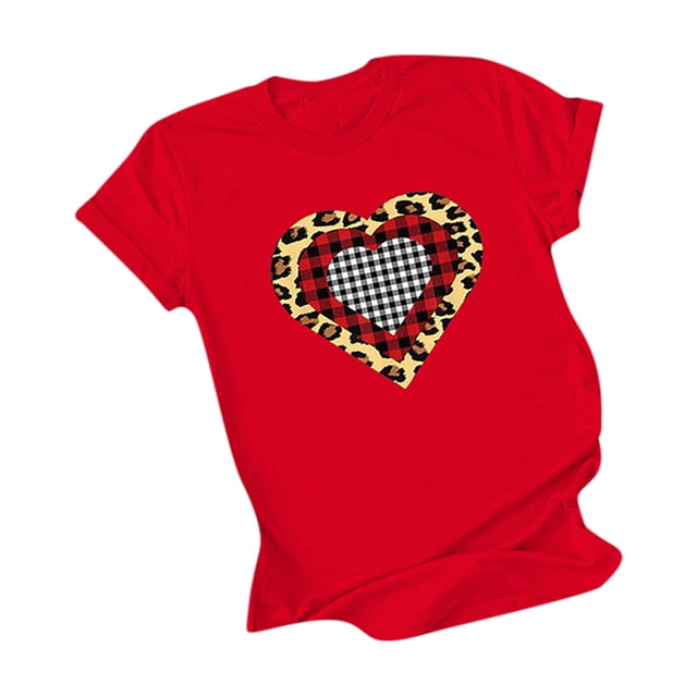 Hauts d'Été pour Femmes 2023 Femmes Décontracté Imprimé Manches Courtes Col Rond T-Shirt Ample Blouse Hauts