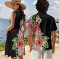 thumbnail image 4 of Yuyamidu Polynesian Matching Outfits for Couples Vacation Dresses for Women 2026 Hibiscus Shirt Mens Hawaiian Shirts A Line Tiered Flowy Mini Dress Husband and Wife Matching Outfits 3XL, 4 of 6