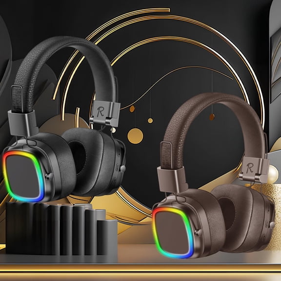 RFUGUG Bluetooth Headphones Over Ear - Wireless Headset with Premium Sound, Marshall-Inspired Retro Style Headset Gift for Students and Music Lovers