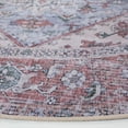 thumbnail image 4 of SAFAVIEH Tucson Jayla Oriental Machine Washable Area Rug, Gray Blue/Rust, 8' x 8' Round, 4 of 12
