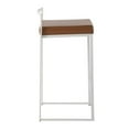 thumbnail image 3 of Fuji Contemporary Stackable Counter Stool In White With Camel Faux Leather Cushion - Set Of 2, 3 of 7
