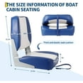 thumbnail image 3 of 2 Pack Folding Boat Seats Low Back,Folding Fishing Boat Seat Stainless Steel Screws Included,Waterproof Captain Boat Seat for Sightseeing Boat,Speedboat, 3 of 7