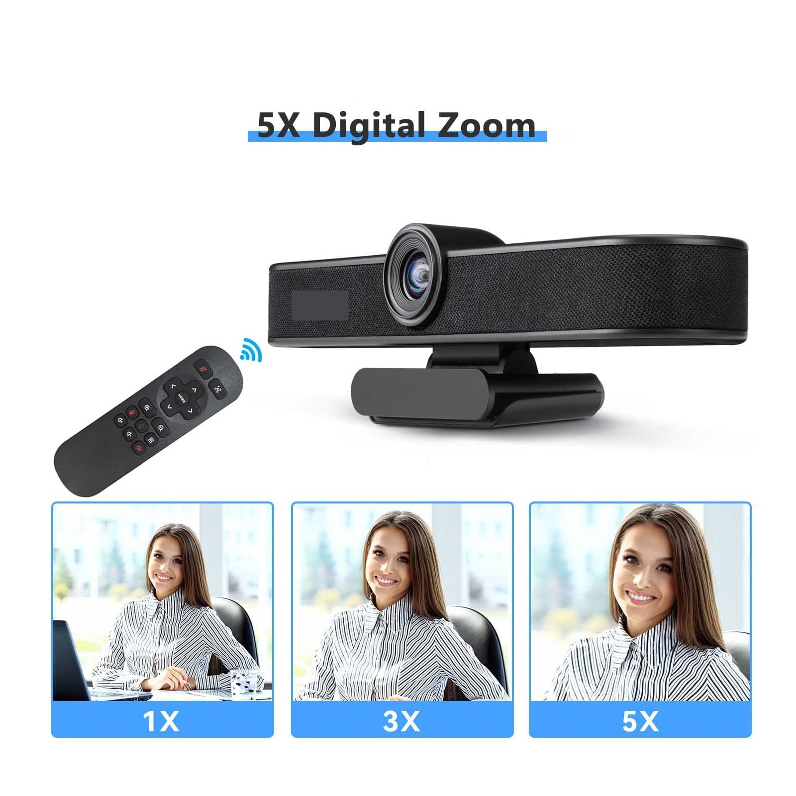 4K Ultra-Wide Angle Conference Webcam 8MP 5x Digital Zoom With Auto Framing USB PC Webcam Living Streaming ,HD Video