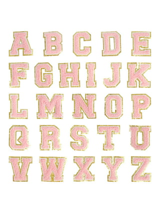 Pink Letter B Patch Font School Novelty Alphabet Letters AZ Iron Sew On  Embroidered Applique for Bags Jeans T-Shirt hat Clothing Fabric Costume or