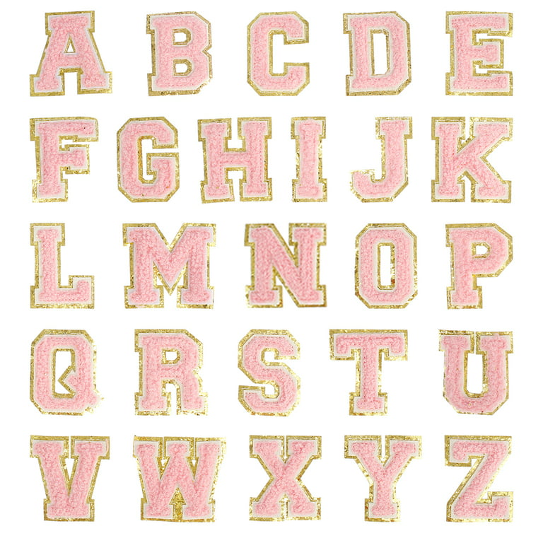 Pink Iron On Patches, A-Z Alphabet Letters (1.5 x 2 Inches, 108 Pieces),  PACK - Kroger