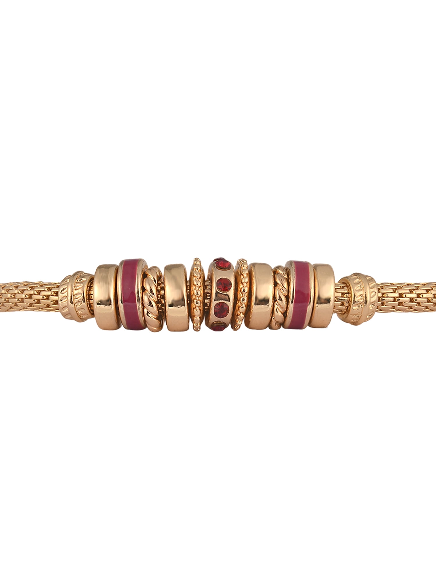 Time and Tru Goldtone Chain with Ruby Birthstone "July" Bracelet