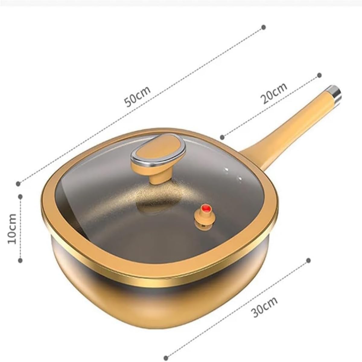 12 Inch Titanium Alloy Non Stick Pot with Lid with Steamer Non Stick Frying Pan Set with Lids, Titanium Pans for Cooking Nonstick Frying Pan Cookware Sets, Multi-Purpose Deep Saute Pan