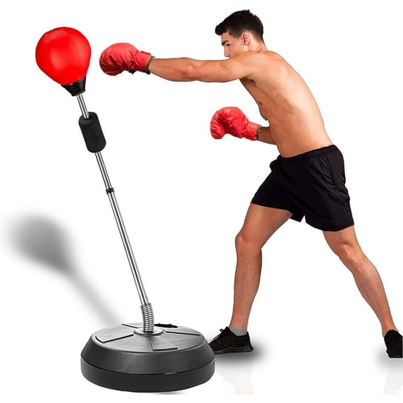 DFS Adjustable Punching Bag w/Stand - Home Gym Training & Stress Relief for Adults/Teens