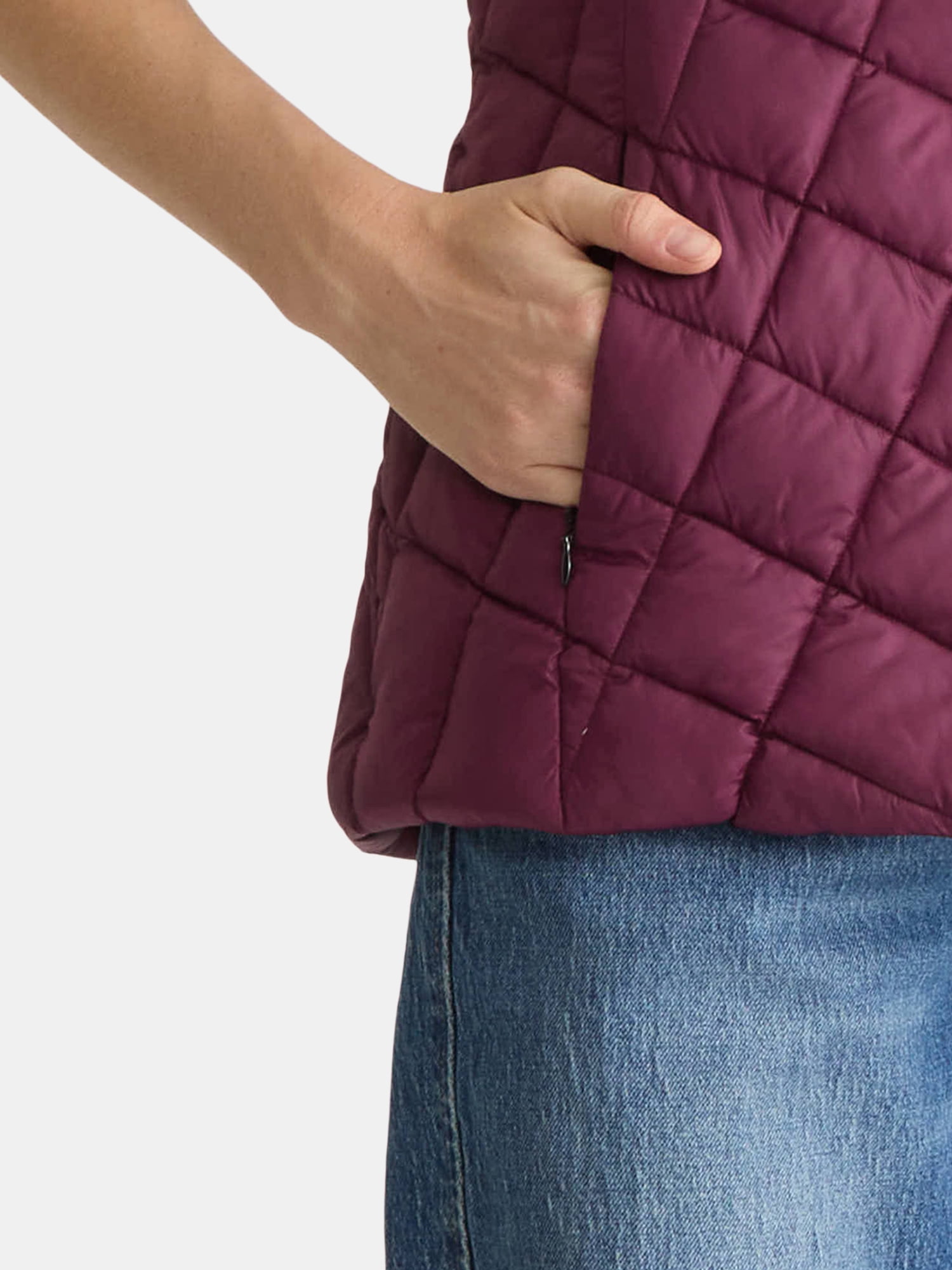 Big Chill Women's and Women's Plus Chevron Quilted Puffer Vest, Midweight, Sizes S-3X