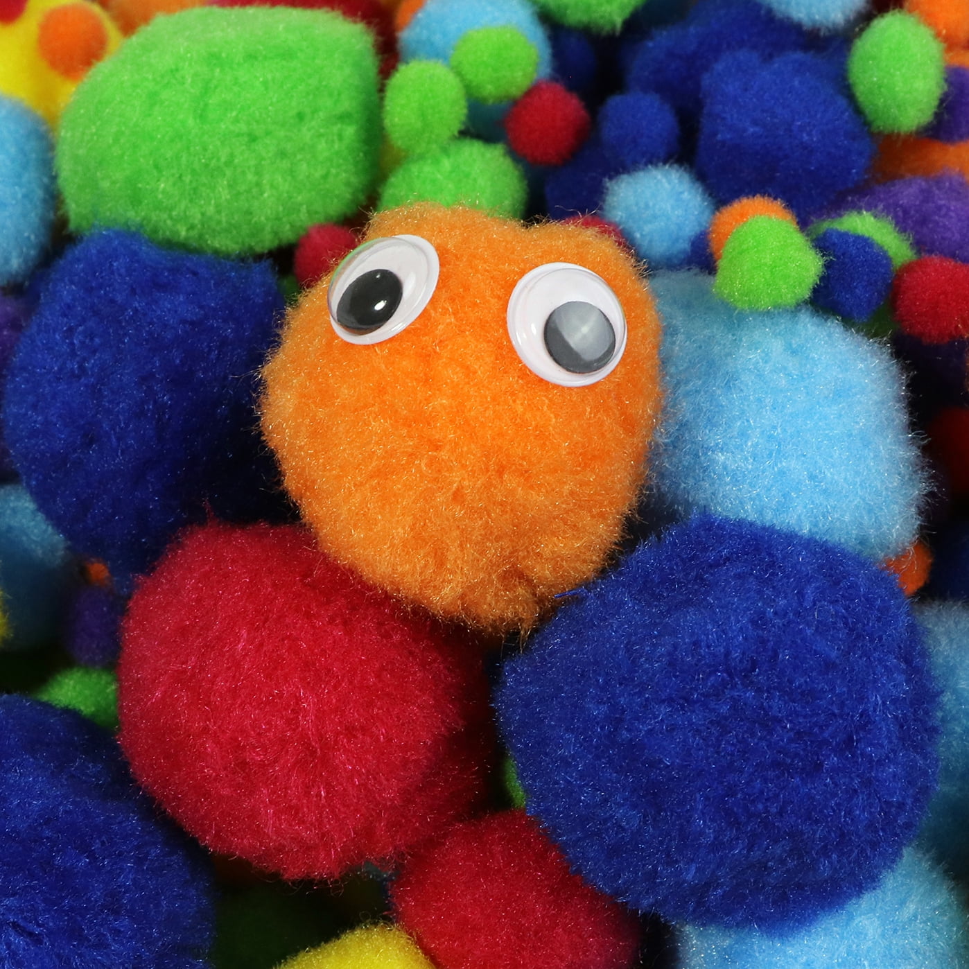 Incraftables 300 pcs Pom Poms with Googly Eyes. Best Colored Cotton 1 inch  Puff Balls Pompom for DIY Crafts, Hats, Arts and Decorations. Multicolor