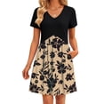 thumbnail image 2 of Fantaslook Summer Dresses for Women Casual Short Sleeve V Neck Babydoll Dress Fashion Vacation Mini Dress with Pockets, 2 of 7