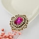 thumbnail image 2 of Brillo Diamante de Imitación Flor Nupcial Boda Ramo Broche Pin Decoración Elegante Rosa roja, 2 of 6