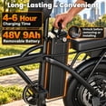 thumbnail image 5 of 500W Folding Electric Bike for Adults, 20 MPH Electric Bicycle with 48V Battery, 14 Inch Pneumatic Tires, Dual Suspension, LED Display, Disc Brake, Foldable E Bike, 5 of 13
