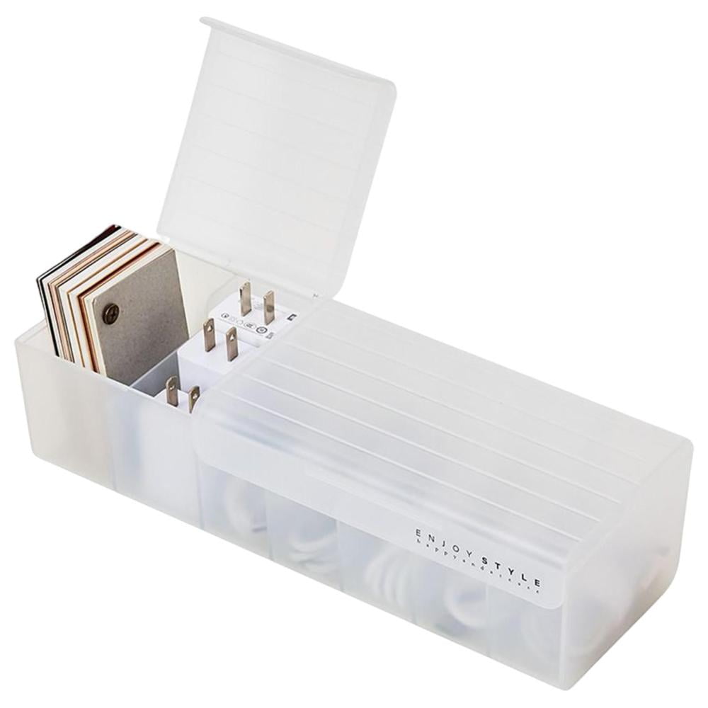 Cable Management BoxClear Charge Cable Organizer Box with Dual Lids