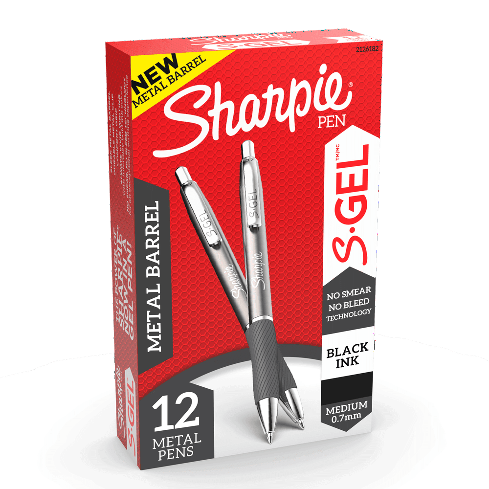 Sharpie SGel, Gel Pens, Sleek Metal Barrel, Medium Point (0.7 mm