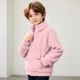 thumbnail image 5 of Fancifize Half Zip Sherpa Fleece Sweatshirts for Boys Girls, Mock Neck Fuzzy Warm Pullover Tops with Pockets, 3-14 Years, 5 of 6