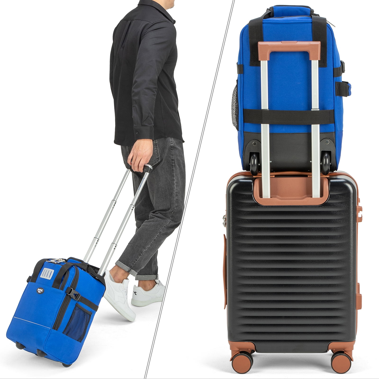 17x10x9 Inches United Airlines Rolling Personal Item Under Seat Travel Bag Suitable For Major Airlines, Rolling Travel Bag Design  (Navy)