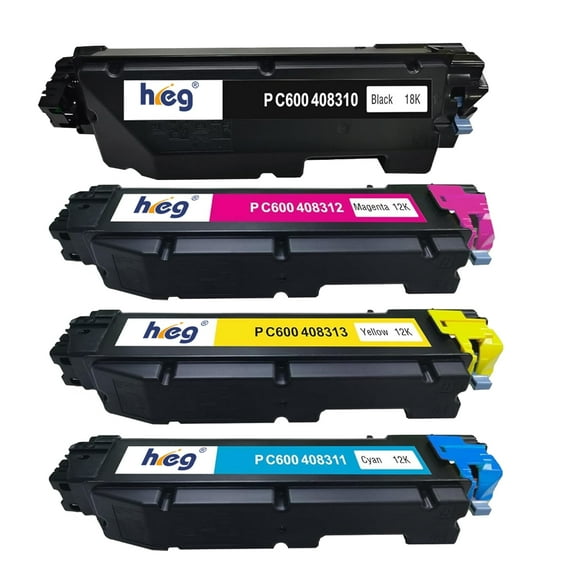 PC600 P C600 Toner Cartridge 408310 408311 408312 408313 Replacement for Ricoh Savin Lanier P C600 PC600 Printer(4 Pack)