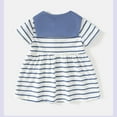 thumbnail image 6 of Toddler Girls Navy Stripe Cotton Dress Breathable Wear Reinforced Stitching Quick Changing Detail, 6 of 9