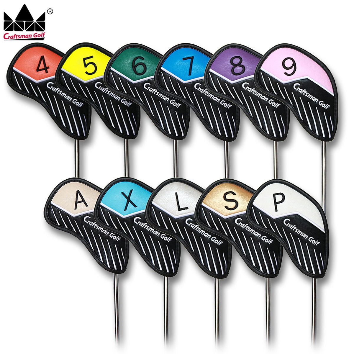 Craftsman Golf Iron Club Head Covers Muti Colored Set Of 11PCS (49 AW