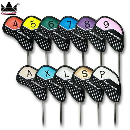 Craftsman Golf Iron Club Head Covers Muti Colored Set Of 11PCS (4-9 AW SW PW LW