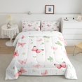 thumbnail image 1 of YST Cute Butterfly Animal Comforter Set, King, Spring Themed Bed Set, Pink and Green Butterflies, 1 of 5