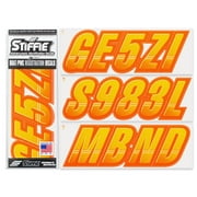 STIFFIE Techtron Yellow/Orange 3" Alpha-Numeric Identification Custom Kit Registration Numbers & Letters Marine Stickers Decals for Boats & Personal Watercraft PWC
