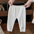 thumbnail image 2 of Afuyipoi Girls Cropped Printed Leggings Pants Fall Cotton Knit White 12M, 2 of 6