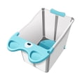 thumbnail image 1 of Bañera plegable con ducha y soporte antideslizante, accesorios para piscina, cubo para bebé, ideal para viajes, regalos, bebés y niños. Azul, 1 of 9