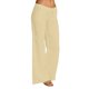 thumbnail image 1 of Pantalones Rectos Pantalones casuales de mujer Bolsillos de lino de algodón con cordón Pantalones de dama (Beige L) Ygjytge para Mujer Beige T M, 1 of 7