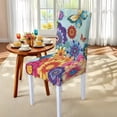 thumbnail image 5 of TSOVTHRID Butterfly Boho Mandala Floral Print Table Cloth with Dining Chair Slipcovers Set Rectangle Tablecloth Stretchable Anti-Dust Chair Protector Cover Kitchen Decor, 5 Pcs, 5 of 7