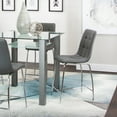 thumbnail image 4 of Nia 24" Counter Height Gray Faux Leather Barstools w Metal Legs Set of 2, 4 of 6