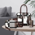 thumbnail image 5 of Women's 4PCS Shoulder & Handbag Set, Large Capacity Backpack (Red/Blue/Coffee/Navy/Gray) - Lightweight, Multi-Pocket Organizer for Travel, Work, School - Includes Shoulder Bag, 2 Handbags & Card Bag, 5 of 7
