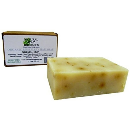 Natural Way Organics Organic Rosemary Bar Soap for Normal Skin - 3.5 (Best Way To Get Rid Of Soap Scum On Glass)