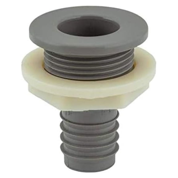 Vita Spas Hot Tub Wall Fitting Replacement VIT451201 WWP212-1827 - 3/4 Inch Barb - Gray - Compatible Ozone Bulkhead Fitting for Spa Parts