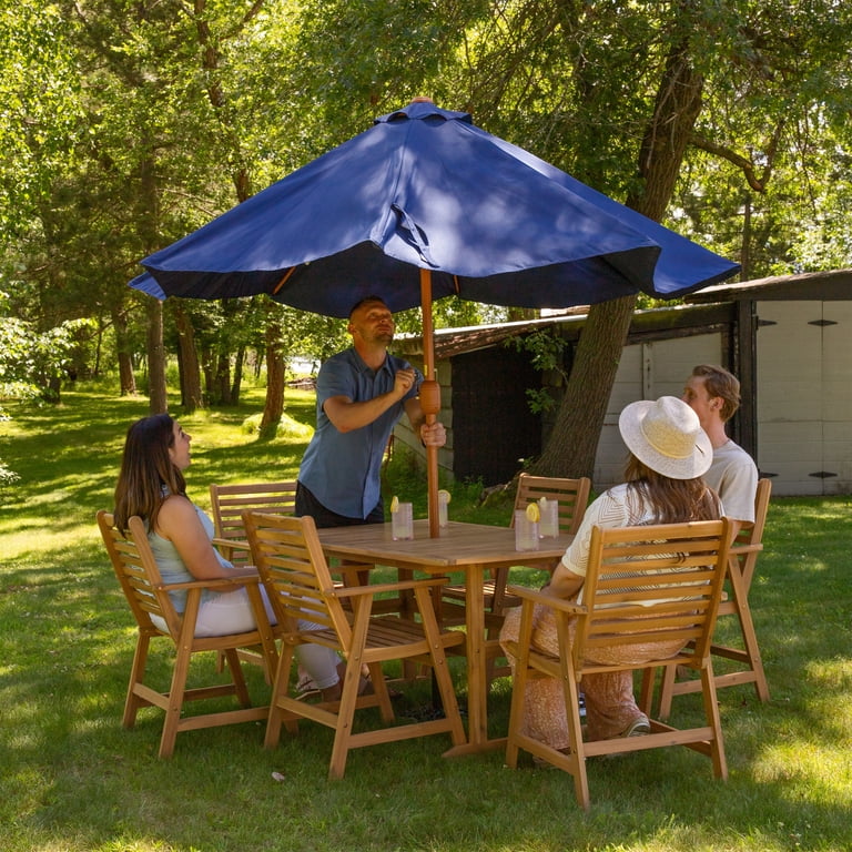 8.5 ft patio umbrella Sunnydaze 8.5 ft Patio Umbrella with Faux Woodgrain Finish
