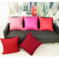 thumbnail image 4 of Lot de 4 Housse de Coussin Décorative en Coton Confortable Unie Carrée (housse seulement, sans insert) (22x22 Pouces/ 55x55cm, Rouge Pastèque), 4 of 9