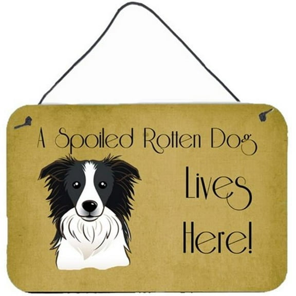 Carolines Treasures BB1489DS812 Border Collie Spoiled Dog Lives Here Wall and Door Hanging Prints