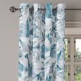 thumbnail image 3 of Ambesonne Cottage Floral Grommet Curtain, Greenery Leaves Art, 50"x96", Teal Off White and Pale Grey, 3 of 5