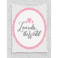 thumbnail image 1 of Valentine's Day Tapestry, Love Rules the World Wording with Polka Dots on the Back, Wall Hanging for Bedroom Living Room Dorm Decor, 40W X 60L Inches, Pale Pink Dimgray, by Ambesonne, 1 of 2