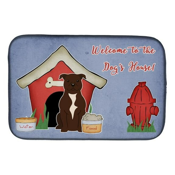 Dog House Collection Staffordshire Bull Terrier Chocolate Dish Drying Mat
