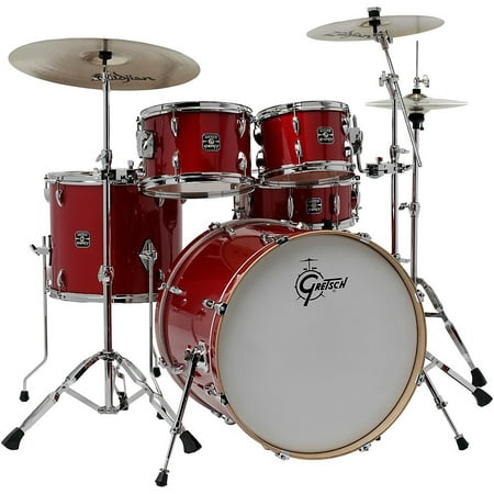 piece red drums gretsch drum zildjian cymbals vb energy walmart