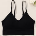 thumbnail image 4 of Delconic Seamless Ribbed Knit Bralette with Adjustable Straps for Women Soft Stretch Pullover Crop Tank Top Underwear Black 32, 4 of 6